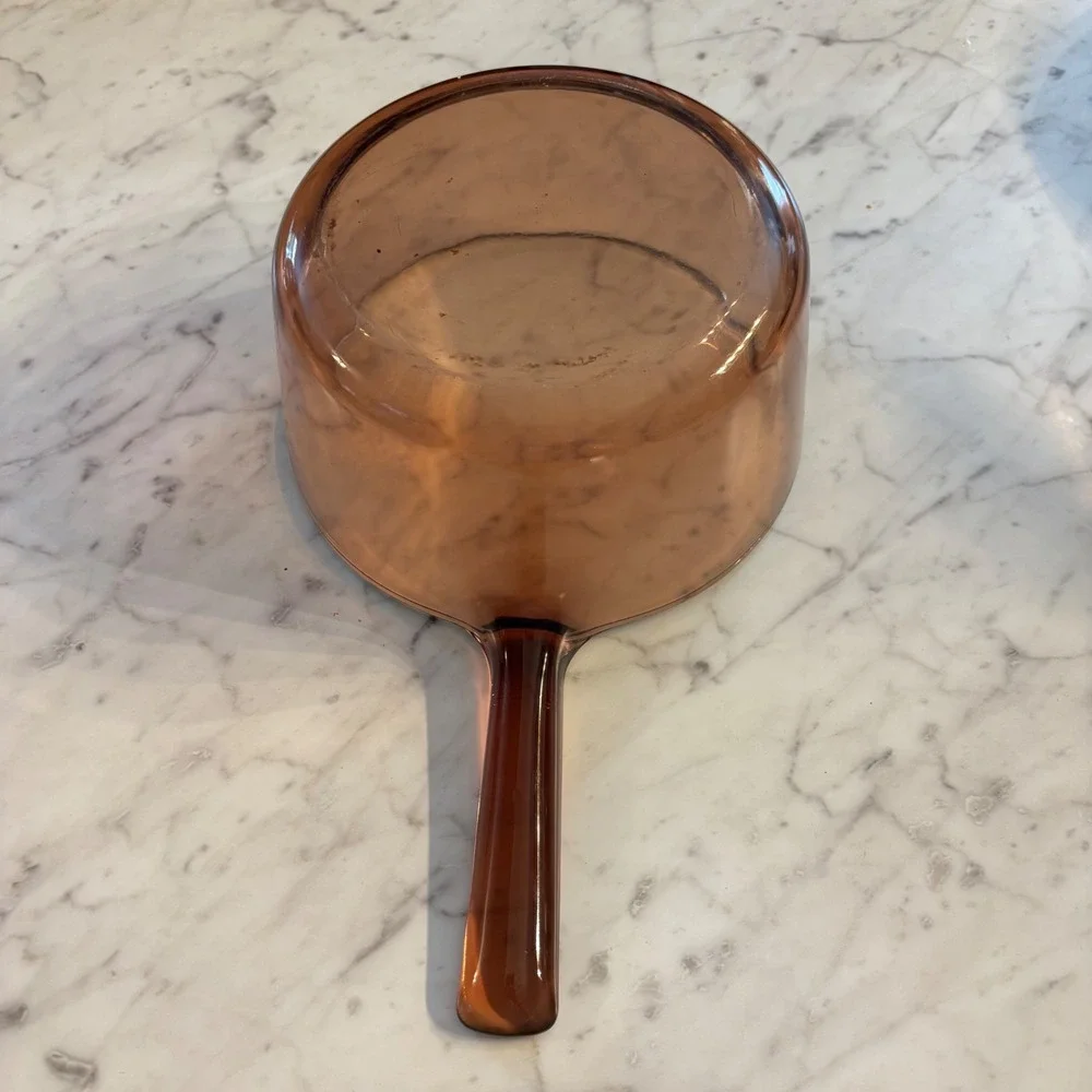 Visions by Corning Amber Glass Saucepan with Lid 2.5L V-2.5-B France Vintage